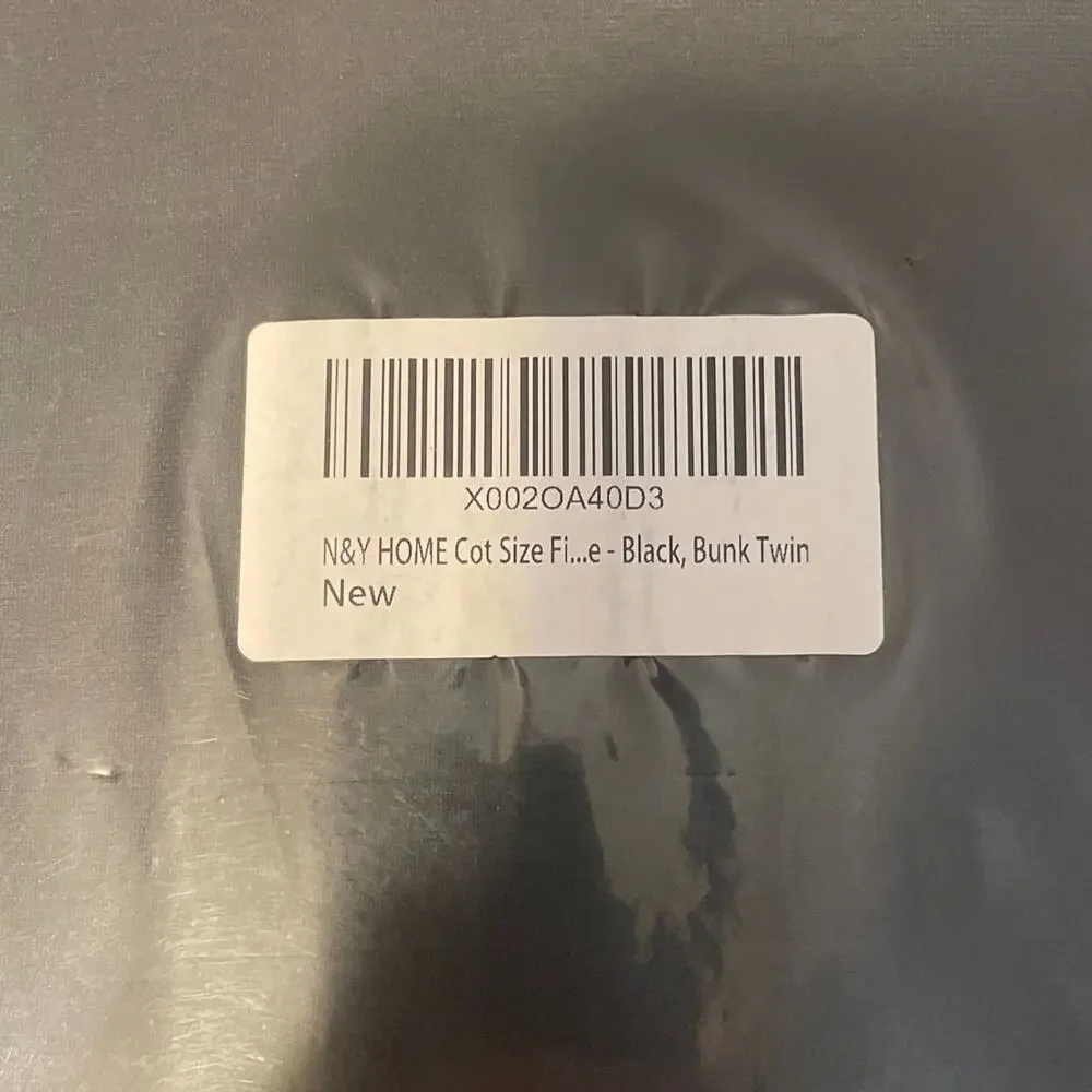 N&Y HOME Microfiber Stretch Fitted Sheet, Black, Cot/Bunk Twin Size